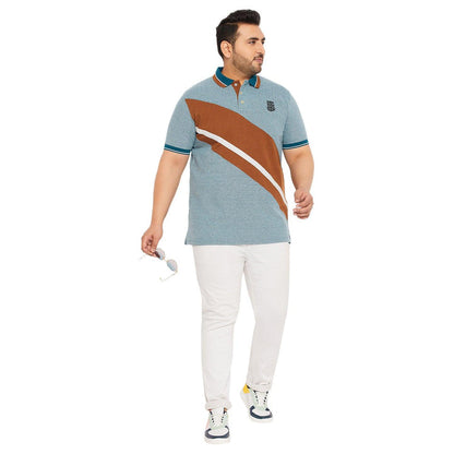 Men Plus Size Endy Colorblock Polo Tshirt