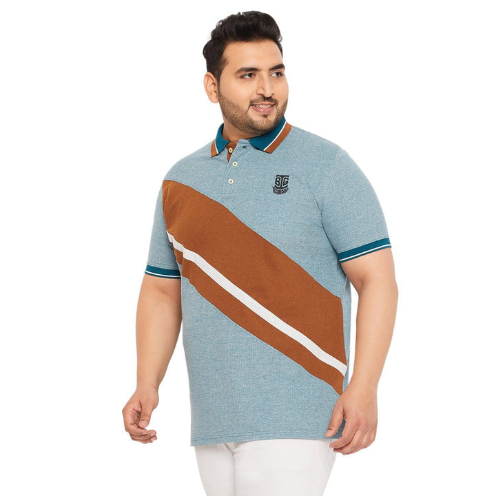 Men Plus Size Endy Colorblock Polo Tshirt