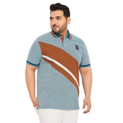 Men Plus Size Endy Colorblock Polo Tshirt