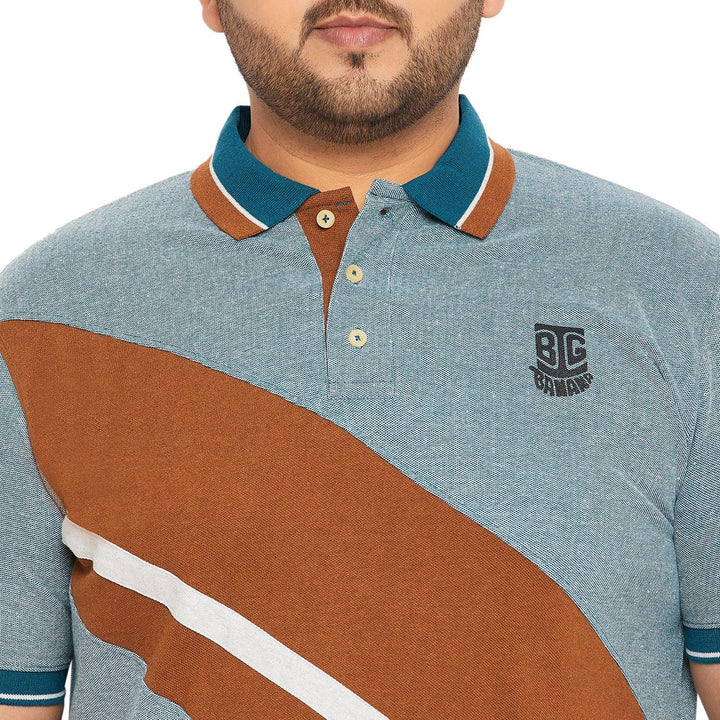 Men Plus Size Endy Colorblock Polo Tshirt