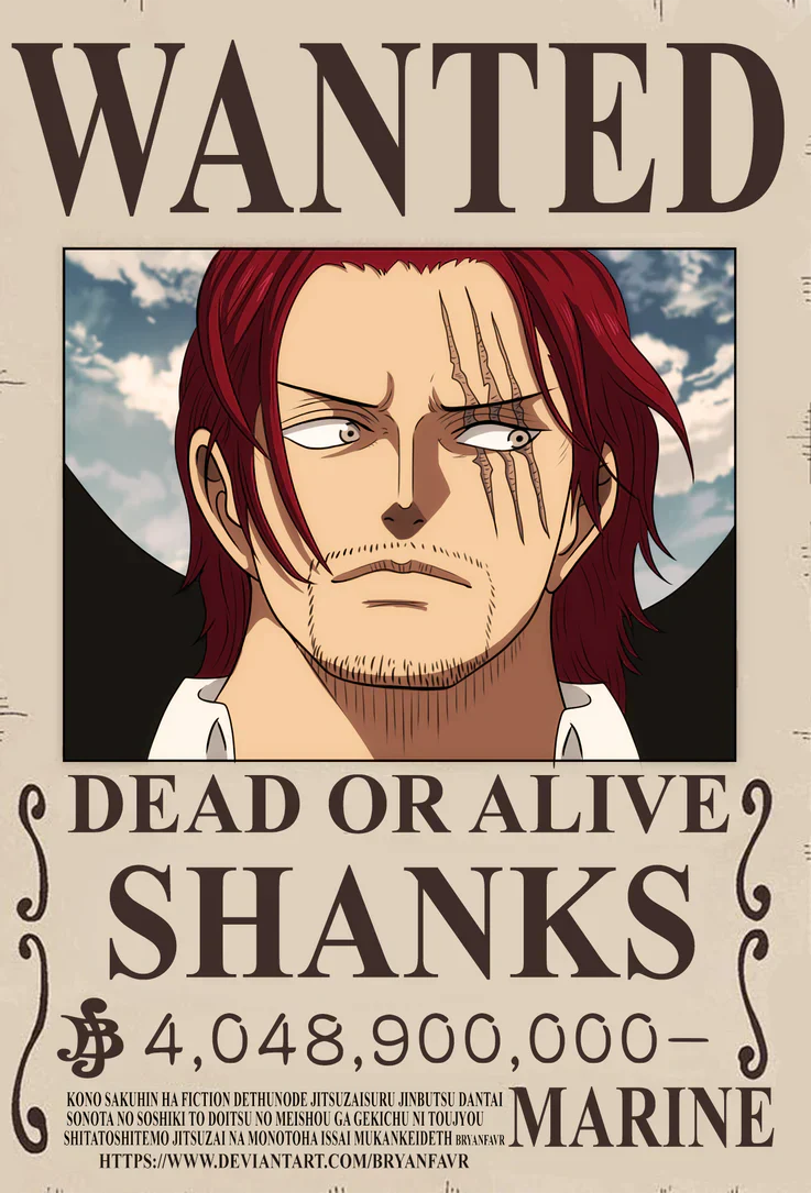 Shanks Wanted Poster