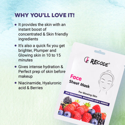 Recode Face Sheet Mask- For Glowing Skin