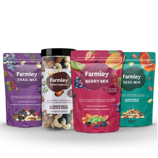 Dry Fruits Berries  Seeds Mixes - Panchmeva 405g  Berry Mix 200g  Trail Mix 200g  Seed Mix 200g