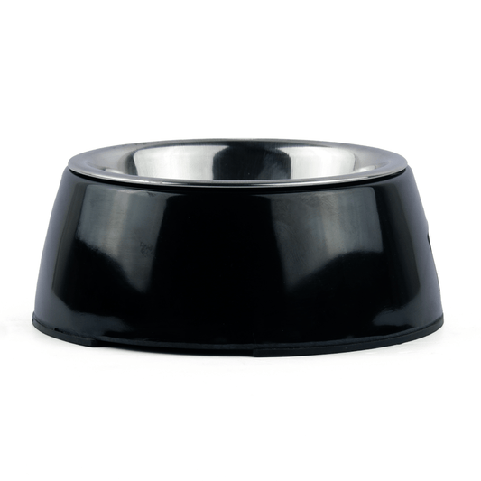 Basil Solid Color Melamine Bowl for Dogs and Cats Black