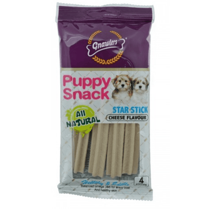 Gnawlers Puppy Snack Star Stick Cheese Flavoured Dog Treats