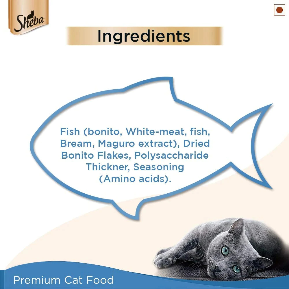 Sheba Maguro  Bream Fish Mix Premium Cat Wet Food Combo and Chicken Flavour Irresistible All Life Stage Cat Dry Food