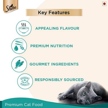 Sheba Skipjack Salmon Fish Mix and Fish with Dry Bonito Flake Cat Wet Food Combo