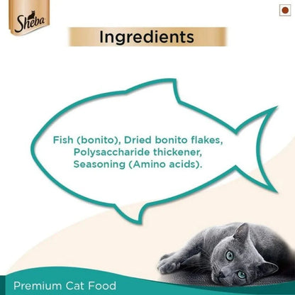 Sheba Maguro Bream Fish and Fish with Dry Bonito Flake Cat Wet Food Combo