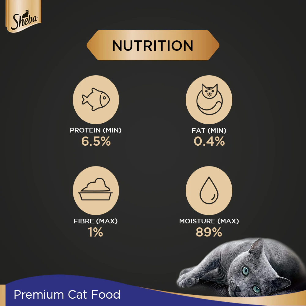 Sheba Chicken Loaf and Tuna Pumpkin  Carrot In Gravy Rich Premium Adult Fine Cat Wet Food Combo