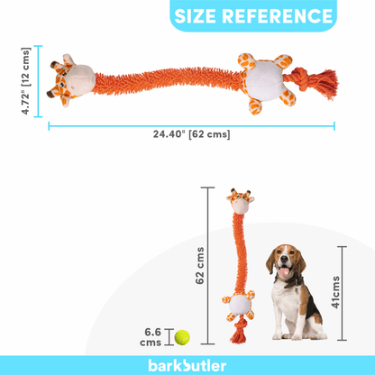 Barkbutler Garry The Giraffe Plush Toy for Dogs  For Soft Chewers