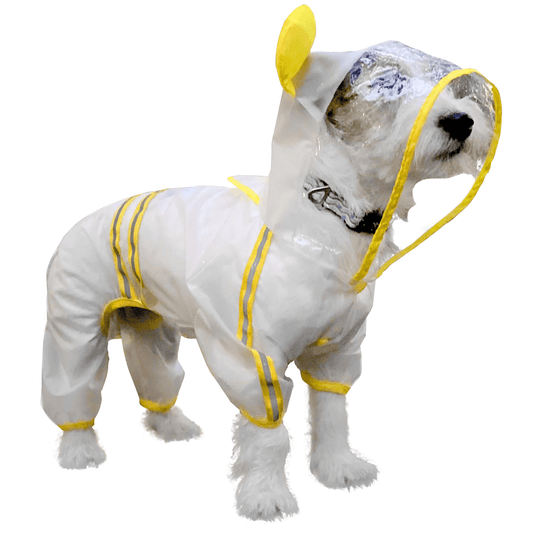 Fofos Four Leg Yellow Raincoat for Dogs Button Up Style
