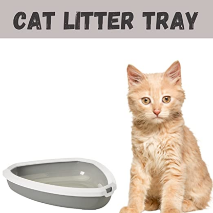 Savic Rincon Corner Litter Tray with Rim for Cats Cold Grey