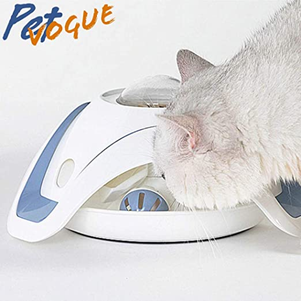 Pet Vogue Slow Feeder Toy with Bell for Cats BlueWhite