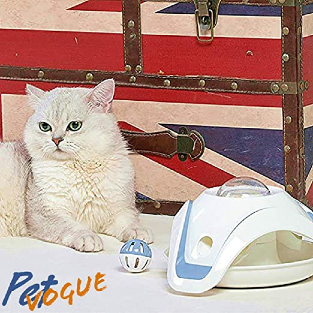 Pet Vogue Slow Feeder Toy with Bell for Cats BlueWhite