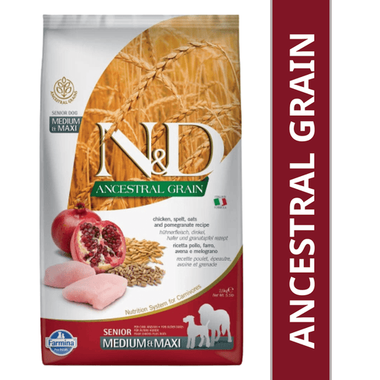 Farmina ND Chicken  Pomegranate Ancestral Grain Senior Medium Maxi Dog Dry Food