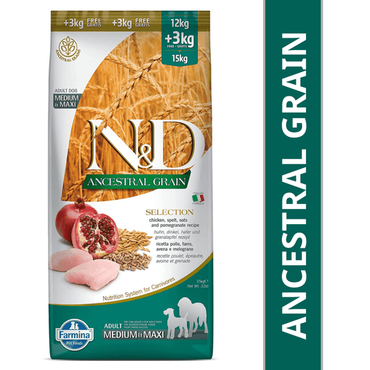 Farmina ND Chicken  Pomegranate Ancestral Grain Selection Adult Medium Maxi Dog Dry Food
