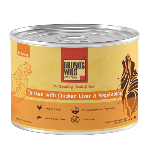 Brunos Wild Essentials Chicken with Chicken Liver  Vegetables Dog Wet Food