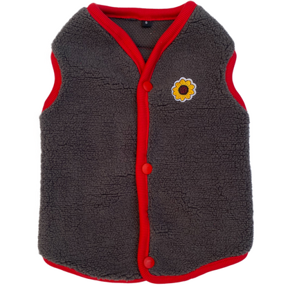 Pawgypets Cute Fleece Vest for Dogs and Cats GreyRed