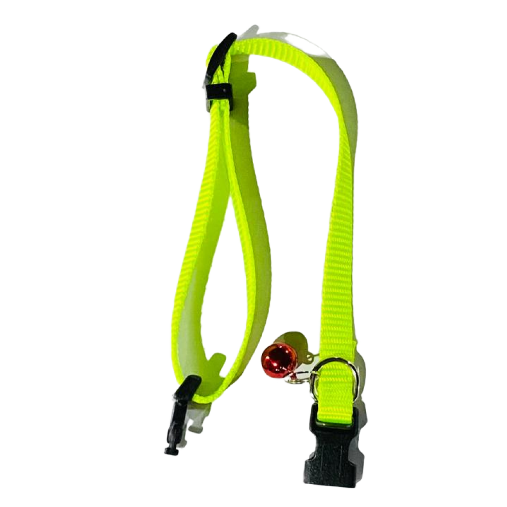 Skatrs Adjustable Collar with Bell for Cats  Kittens Lime Green and Red Combo