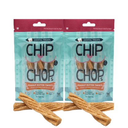 Chip Chops Peanut Butter Twists and Chicken Flavored Dog Treats