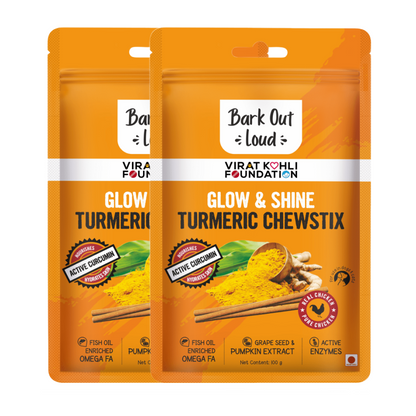 Bark Out Loud Glow and Shine Turmeric Chew Stix for Dogs and Cats