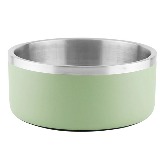 Pawpourri Camping Double Wall Bowl for Dogs and Cats Light Green