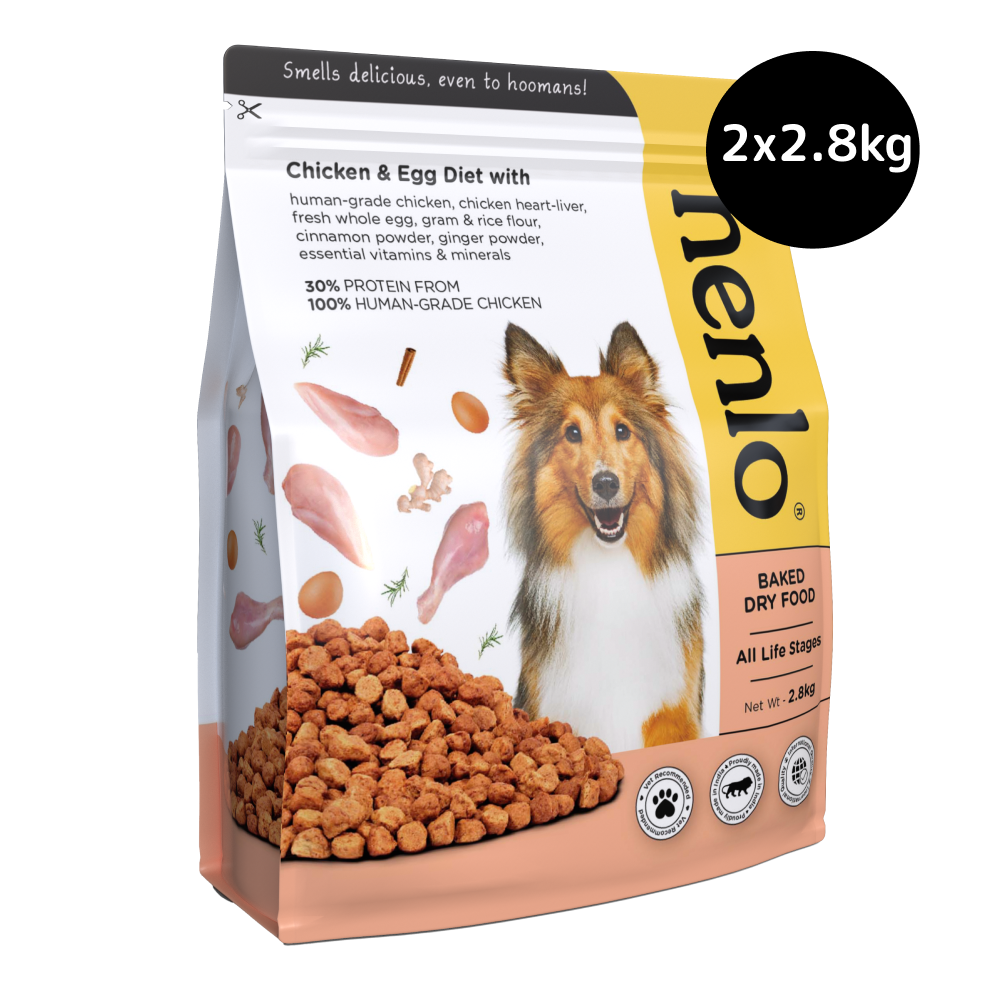 Henlo Chicken and Egg Baked Dry Food for Adult Dogs  Puppies  100 Human Grade Ingredients