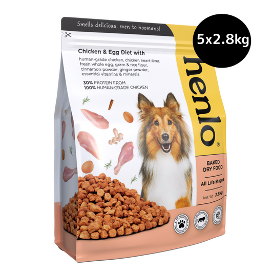 Henlo Chicken and Egg Baked Dry Food for Adult Dogs  Puppies  100 Human Grade Ingredients