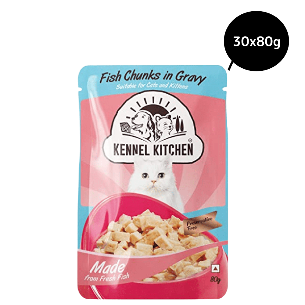 Kennel Kitchen Fish Chunks in Gravy Kitten and Adult Cat Wet Food All Life Stage