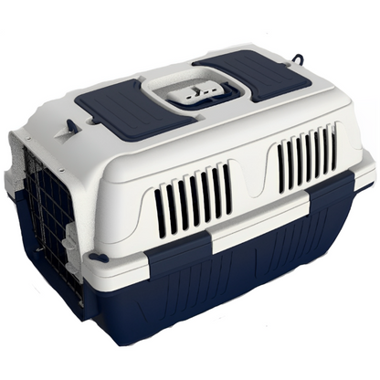 NutraPet Closed Top Carrier Box for Dogs and Cats Dark Blue