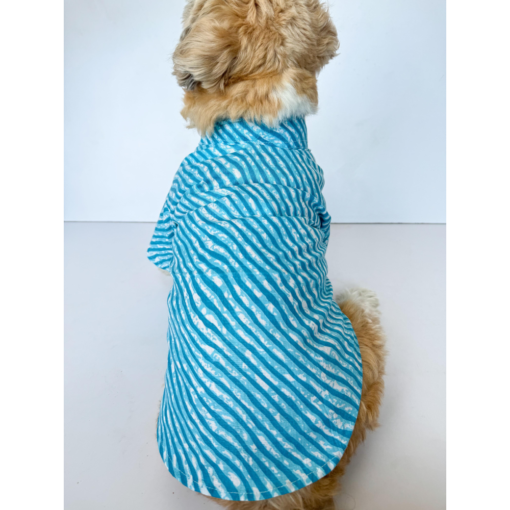 Pawgypets Lehriya Kurta for Dogs and Cats Blue