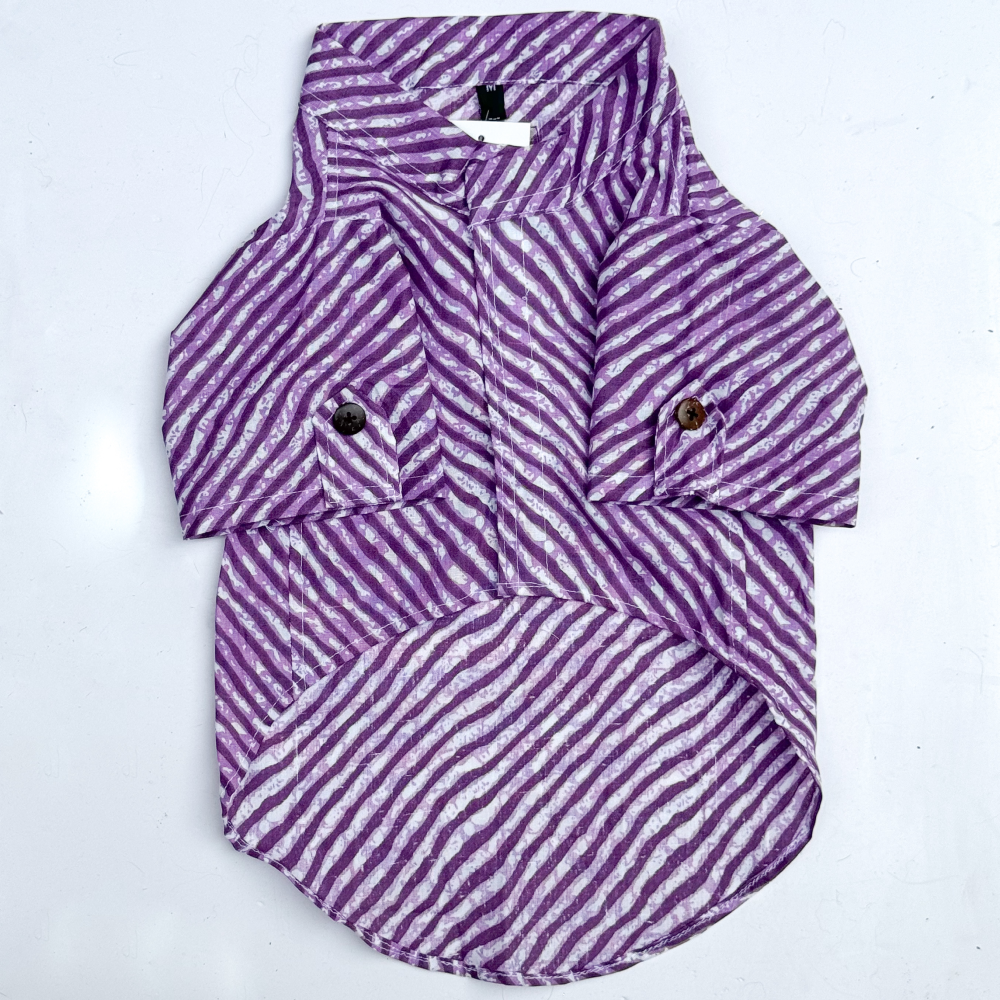 Pawgypets Lehriya Kurta for Dogs and Cats Purple