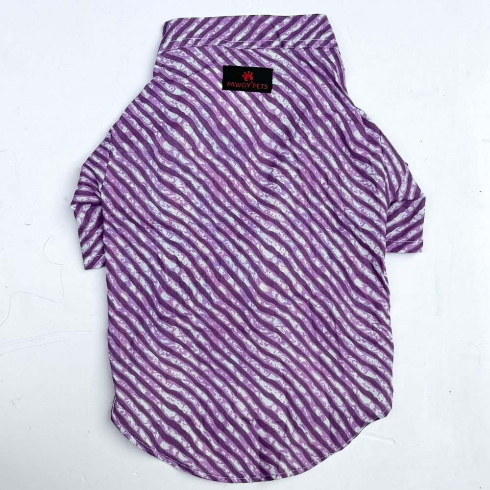 Pawgypets Lehriya Kurta for Dogs and Cats Purple