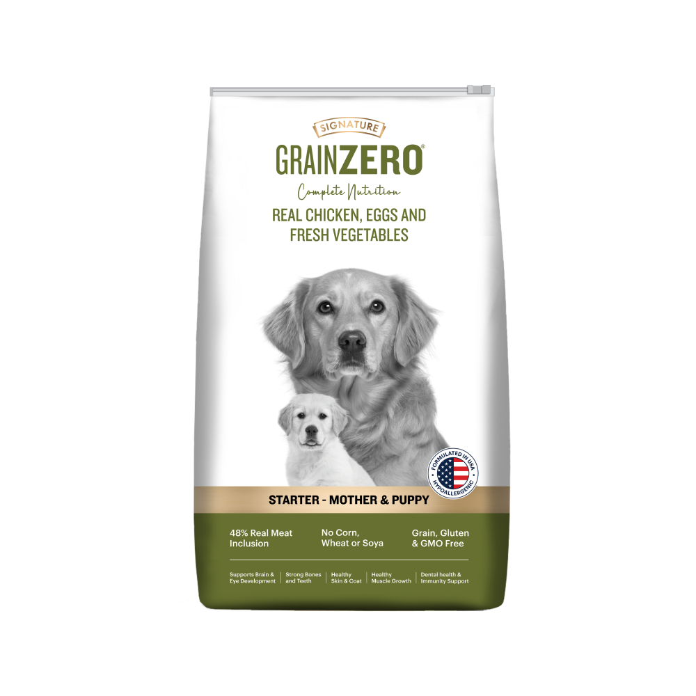 Signature Grain Zero Real Chicken Egg and Vegetables Mother and Puppy Starter Dog Dry Food