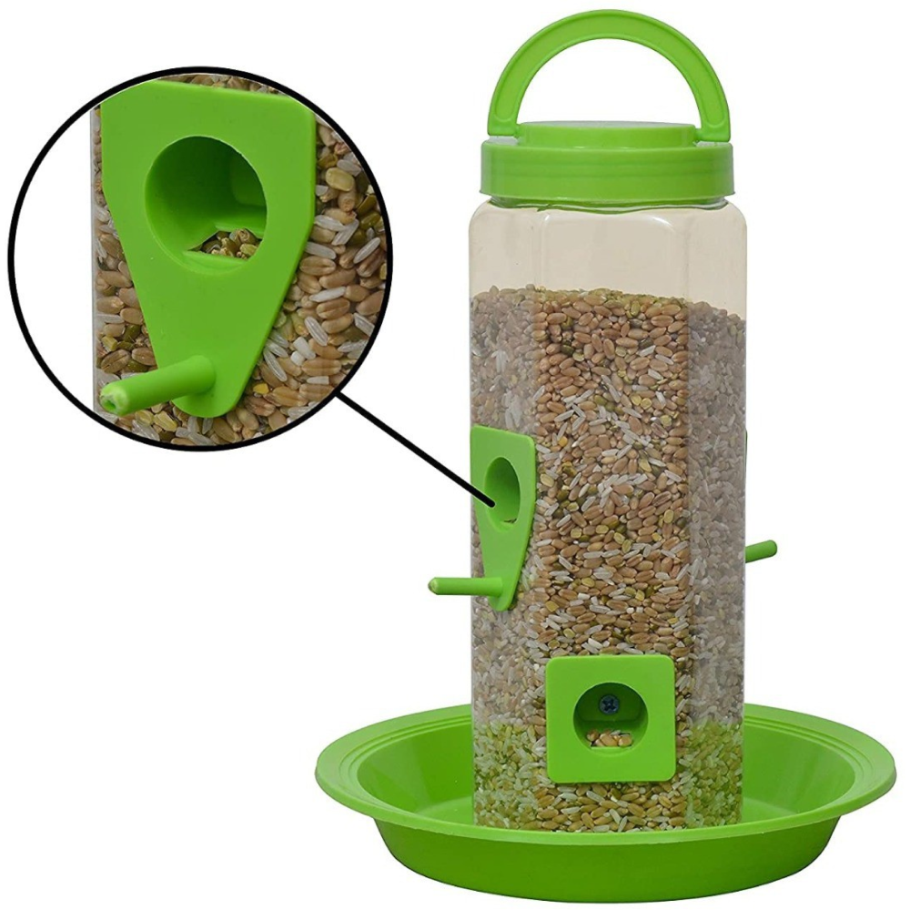 Chullbull Balcony Grill Food Feeder for Birds Green