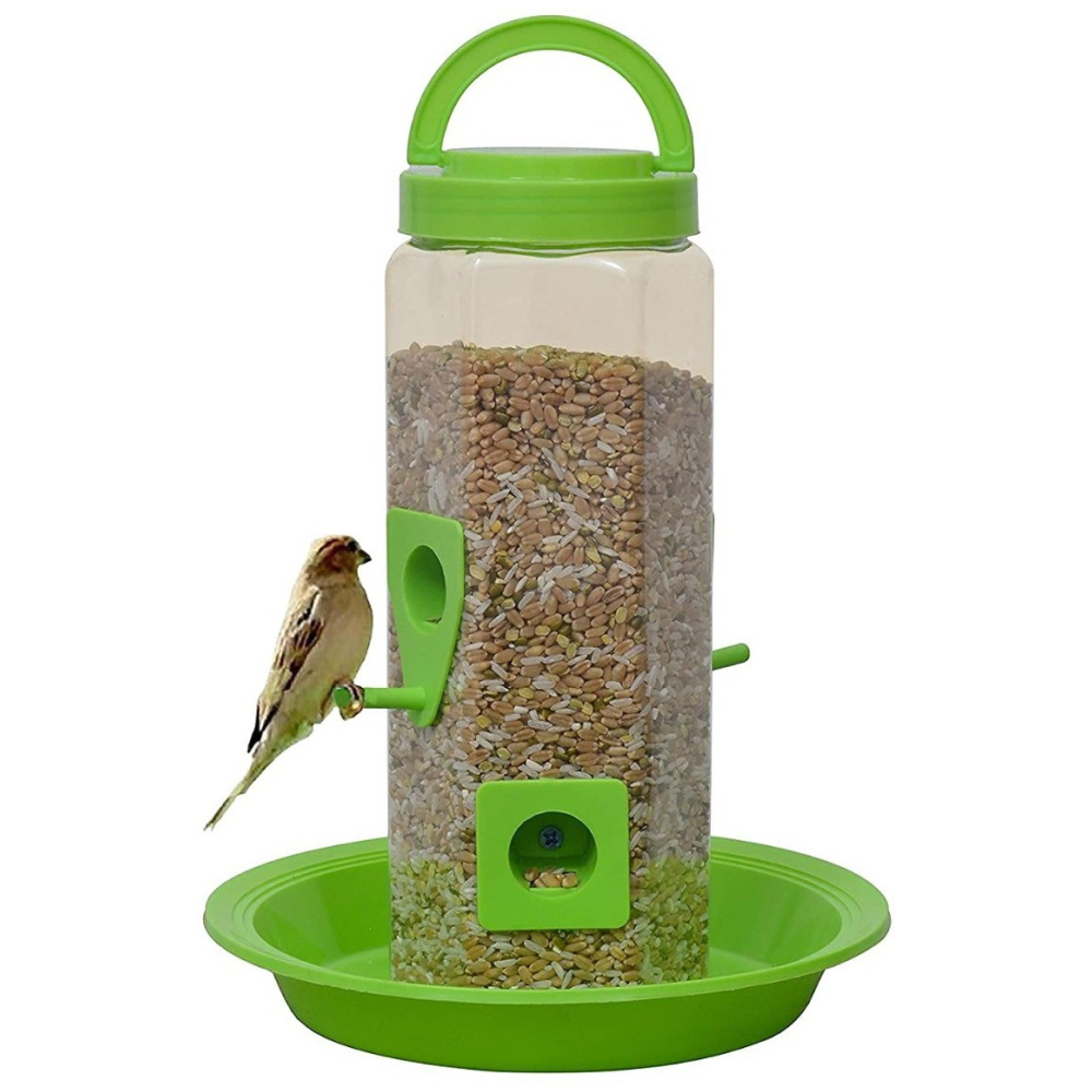 Chullbull Balcony Grill Food Feeder for Birds Green