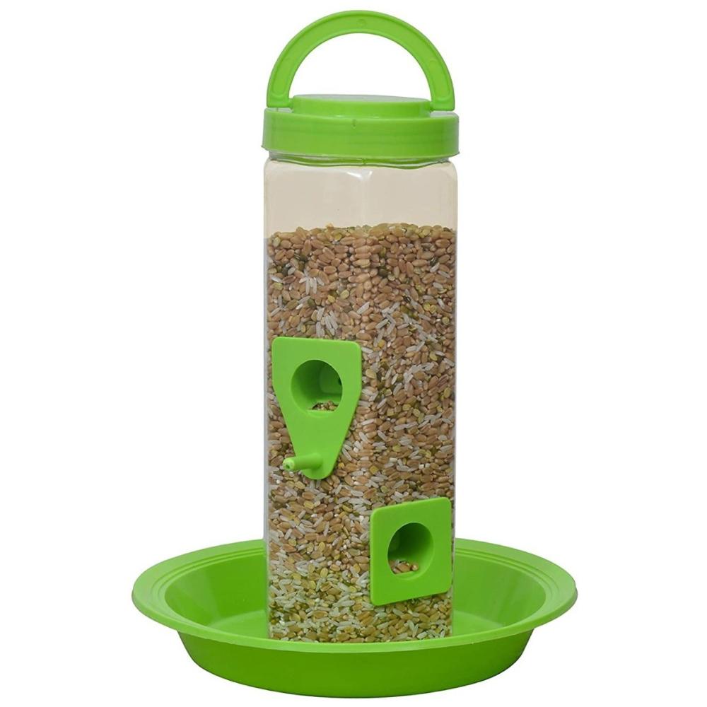 Chullbull Balcony Grill Food Feeder for Birds Green