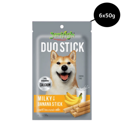 JerHigh Milky With Banana Duo Stick Dog Treats