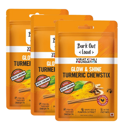 Bark Out Loud Glow and Shine Turmeric Chew Stix for Dogs and Cats