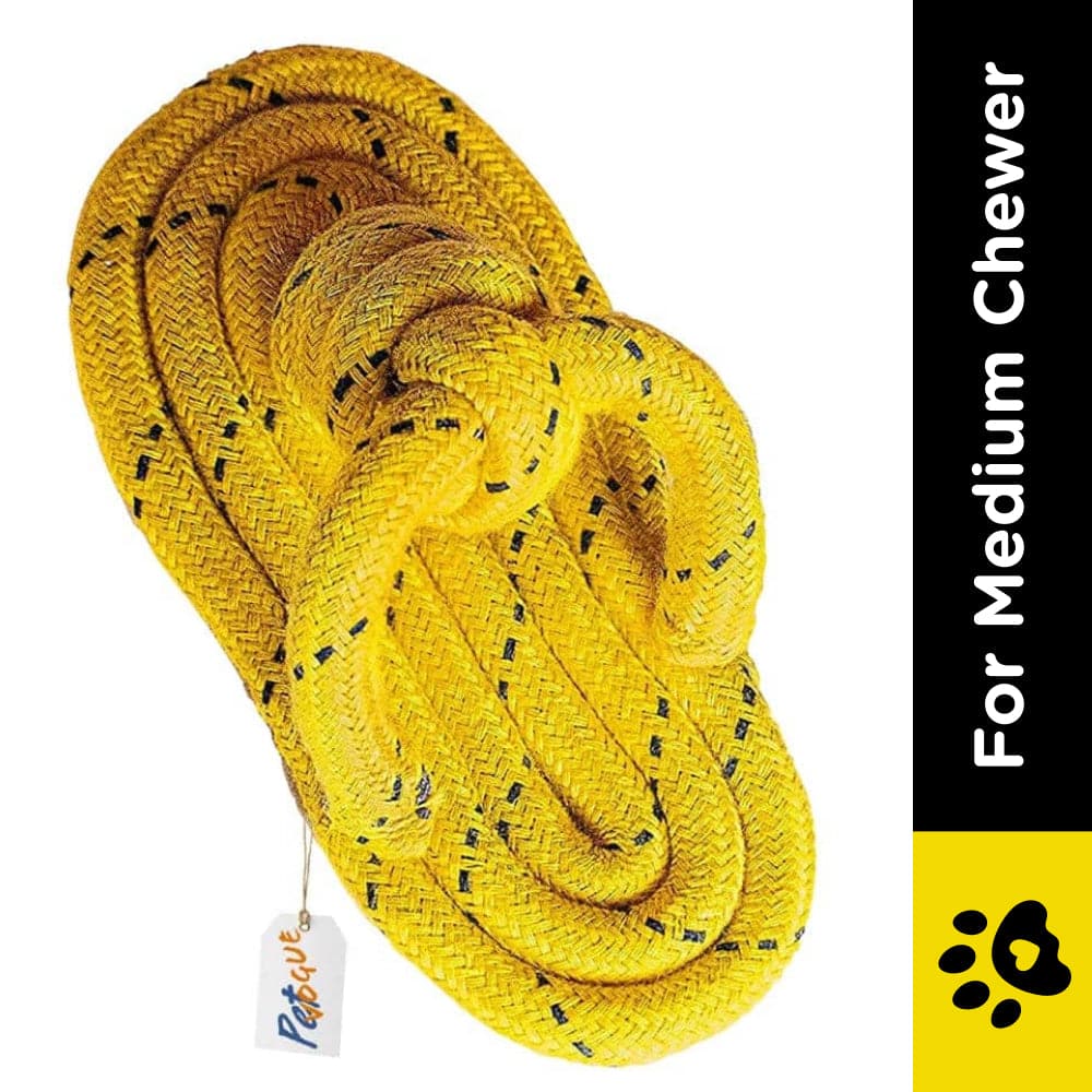 Pet Vogue Sandal Shaped Rope Toy for Dogs  For Medium Chewers Yellow