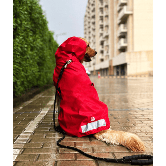 Lana Paws Raincoat for Dogs  Cats Red Solid
