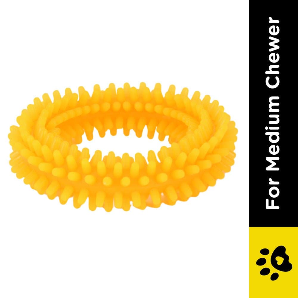 Basil Teething Ring Chew Toy for Dogs  For Medium Chewers Orange