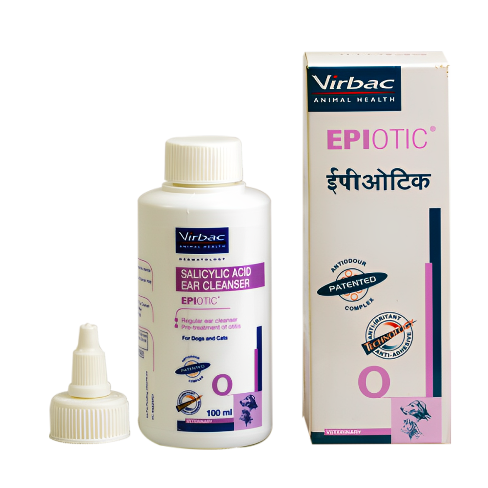 Virbac Epiotic Ear Cleanser 100ml and Easotic Ear Drops 10ml Combo