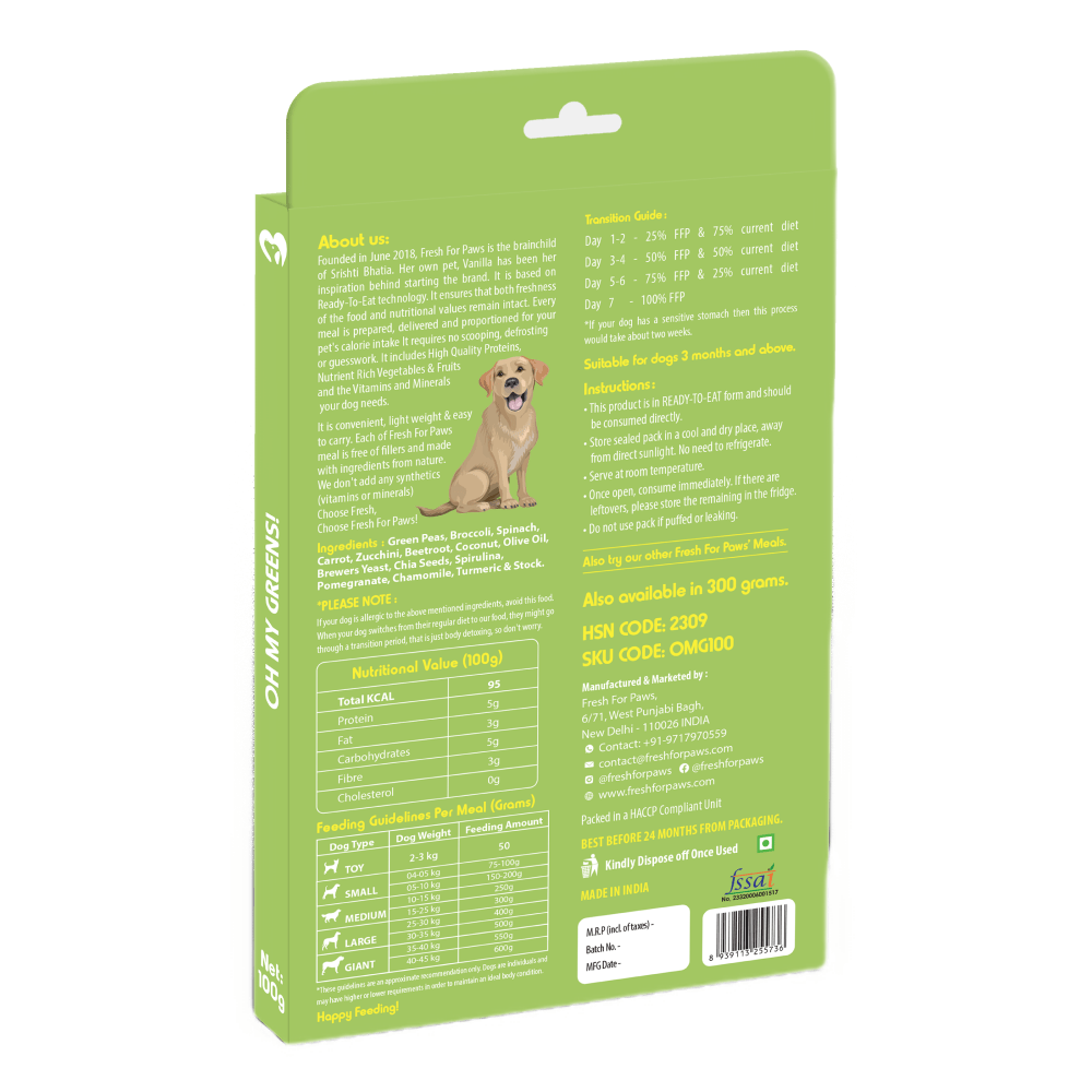 Fresh For Paws Oh My Greens Dog Wet Food 100g