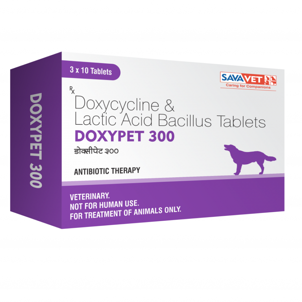 Savavet Doxypet Doxycycline Tablet for Dogs and Cats pack of 10 tablets