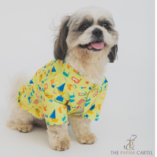 The Papaw Cartel Vacation Shirt for Dogs Lime Green
