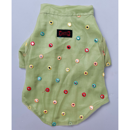 Pawgypets Festive Shirt for Dogs and Cats Pista Green