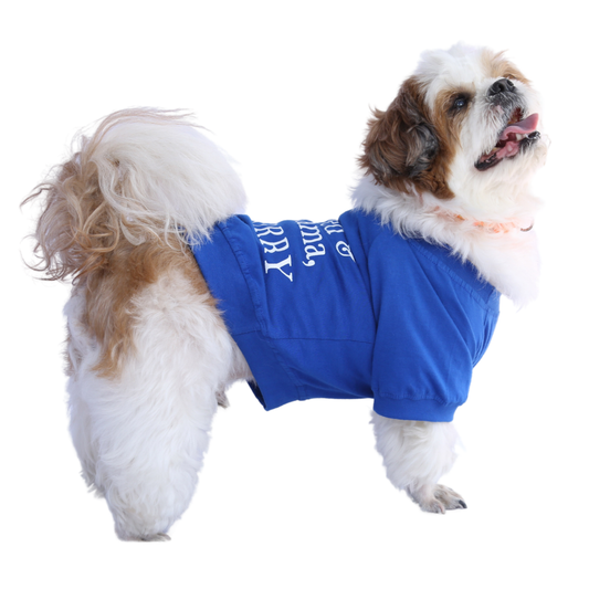 Pet Set Go Love My Bed  Mama T-shirt for Dog Blue