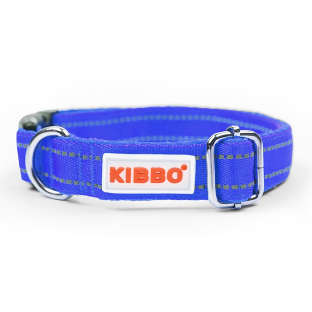 Kibbo Premium Reflective Padded With Soft Mesh Padding  Adjustable Design Collar for Dogs Blue