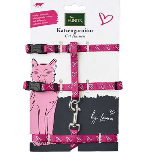 Hunter Laura Harness with Leash for Cats  Kittens Pink